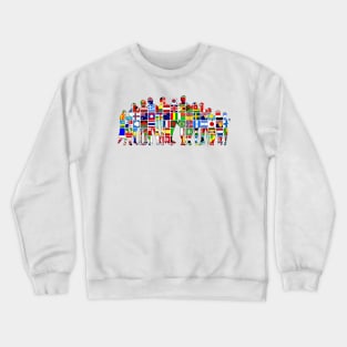 Art Borders Boy Child Chromatic Cooperation Crewneck Sweatshirt